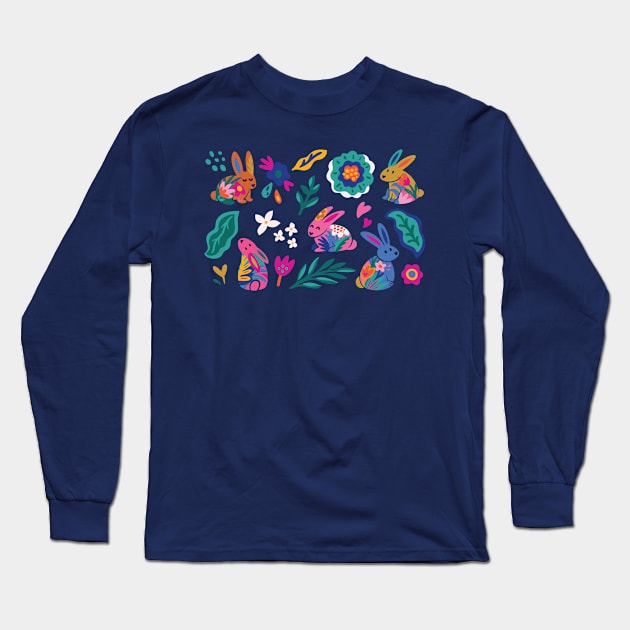 Floral bunnies Long Sleeve T-Shirt by PenguinHouse